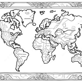 Detailed World Map Coloring Page 79899 21959