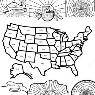 Colorful United States Map Coloring Page 79901 21965