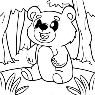 Cute Brown Bear Playing In The Forest Coloring Page 79950-22000