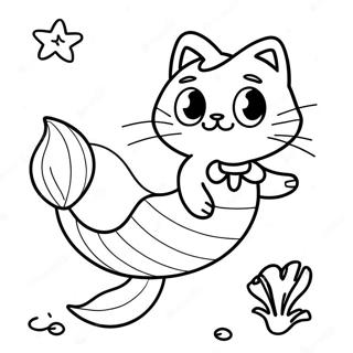 Adventurous Mermaid Cat Underwater Coloring Page 79978 22027