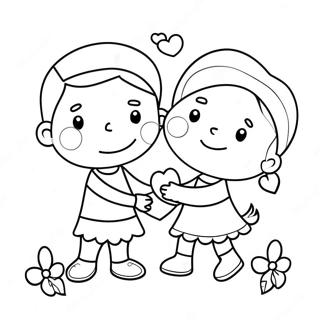 Preschool Valentines Coloring Page 80001-22035