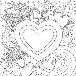 Cute Heart Shaped Valentines Coloring Page 80002-22038