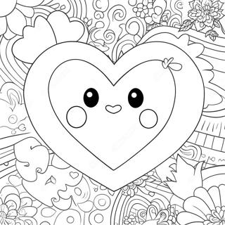 Cute Heart Shaped Valentines Coloring Page 80002-22040