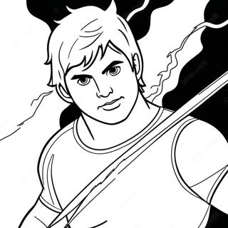 Percy Jackson With Lightning Bolt Coloring Page 80182 22179