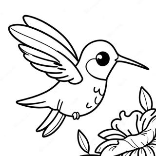 Charming Hummingbird Feeding Coloring Page 80237 22230