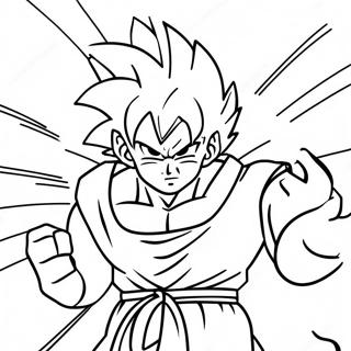 Goku Kamehameha Attack Coloring Page 8030-1172