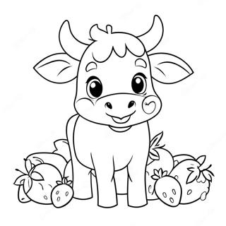 Cute Strawberry Cow Coloring Pages