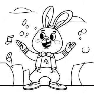 Bad Bunny Singing On Stage Coloring Page 80414-22359
