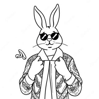 Bad Bunny In A Colorful Outfit Coloring Page 80416-22367