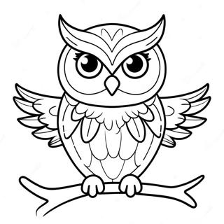 Owl With Open Wings Coloring Page 80440-22377