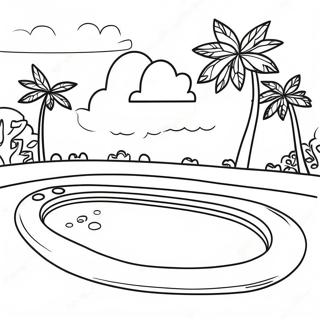 Sunny Pool Day Coloring Page 80516-22437