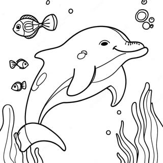 Playful Dolphin Swimming Underwater Coloring Page 80542-22462