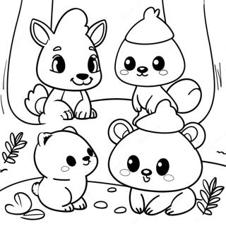 Cute Woodland Animal Friends Coloring Page 80566-22478