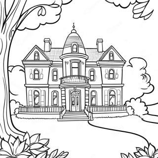 Mansion Coloring Page 80642-22536