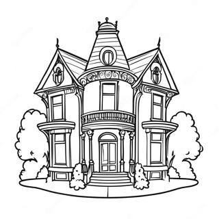 Victorian Mansion Coloring Page 80644-22541
