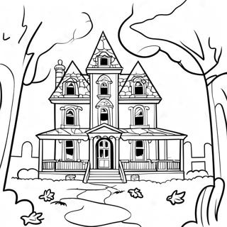 Spooky Mansion Coloring Page 80646-22549
