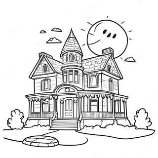 Spooky Mansion Coloring Page 80646-22552
