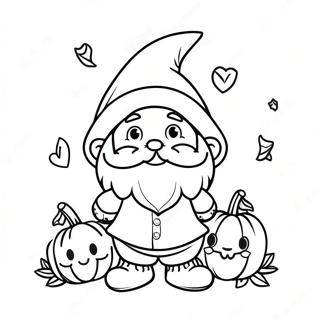 Cute Fall Gnome With Pumpkin Coloring Page 80694-22577