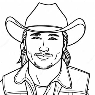 Morgan Wallen In Cowboy Hat Coloring Page 80748 22626