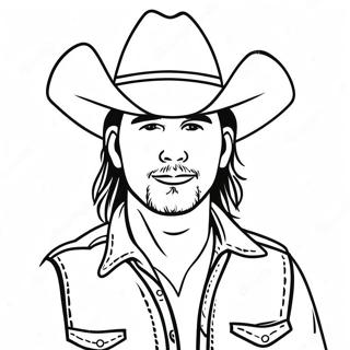 Morgan Wallen In Cowboy Hat Coloring Page 80748 22627