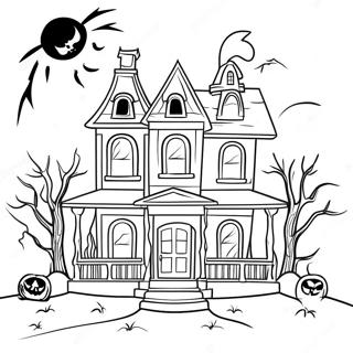 Spooky Haunted House Coloring Page 80800-22671