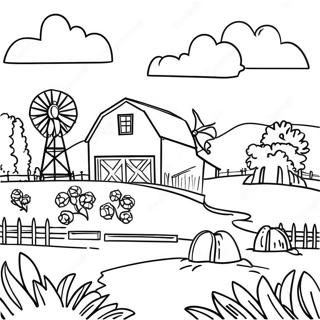 Farm Landscape Coloring Page 80925-22755