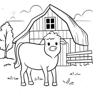 Rustic Barn And Animals Coloring Page 80926-22757