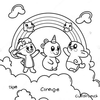 Cyan Rainbow Friends Coloring Page 81003-22815