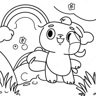 Cyan Rainbow Friends Adventure Coloring Page 81004-22818