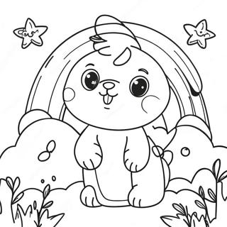 Cyan Rainbow Friends Magical Coloring Page 81007 22829