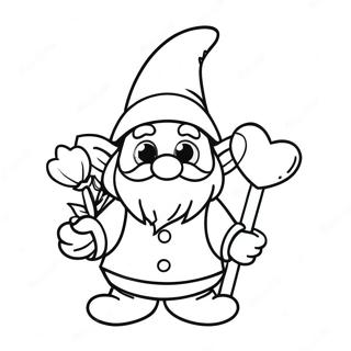 Valentine Gnome Coloring Page 81079-22873