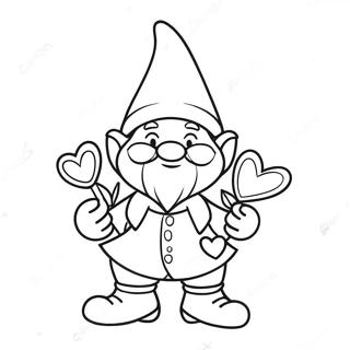 Valentine Gnome Coloring Page 81079-22874