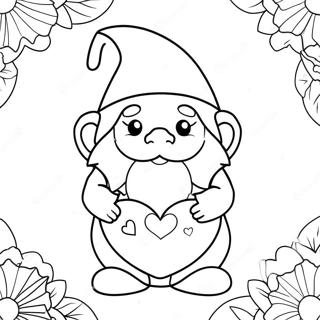 Valentine Gnome Coloring Page 81079-22875