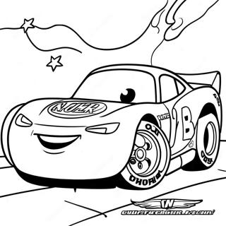 Lightning Mcqueen With A Big Smile Coloring Page 8115-2034