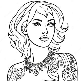 Bad Girl Female Tattoo Coloring Pages