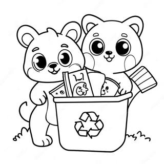 Cute Animals Recycling Coloring Page 81393-23130