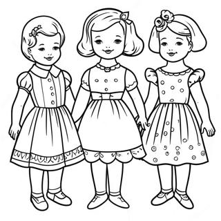 Vintage Paper Dolls Coloring Page 81518-23217