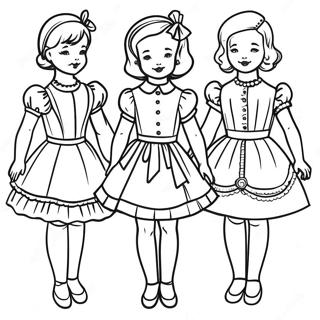 Vintage Paper Dolls Coloring Page 81518-23218