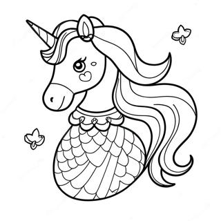 Sparkling Mermaid Unicorn Coloring Page 81543-23237