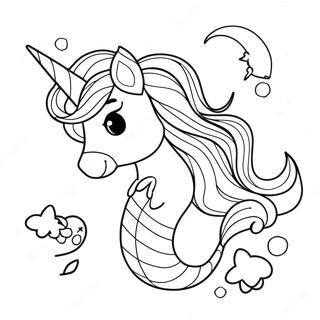 Sparkling Mermaid Unicorn Coloring Page 81543-23238