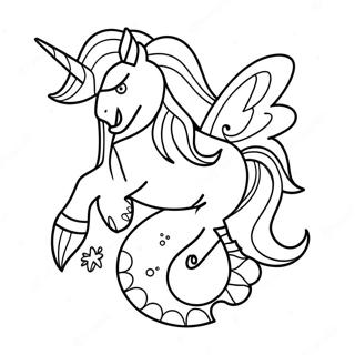 Sparkling Mermaid Unicorn Coloring Page 81543 23240
