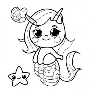 Cute Mermaid Unicorn With Seashells Coloring Page 81544 23244