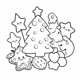 Cute Christmas Tree Cookies Coloring Page 81649 23327
