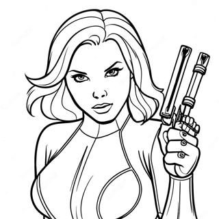 Black Widow In Action Coloring Page 81699-23357