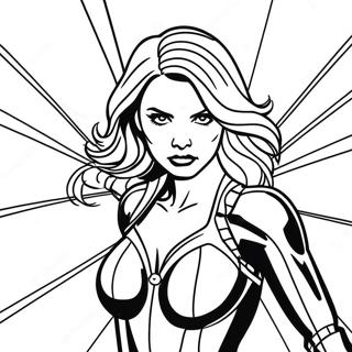 Black Widow In Action Coloring Page 81699-23358