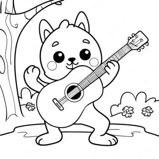 Branch Playing Guitar Coloring Page 81777-23422