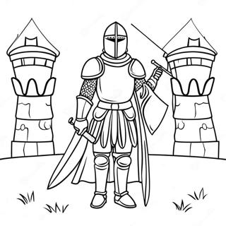 Charming Medieval Knight Coloring Page 82034-23620