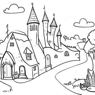Enchanting Medieval Village Coloring Page 82036-23626