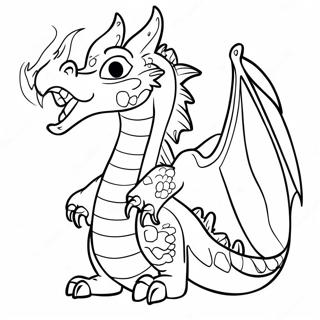 Fearsome Dragon Breathing Fire Coloring Page 82037-23630