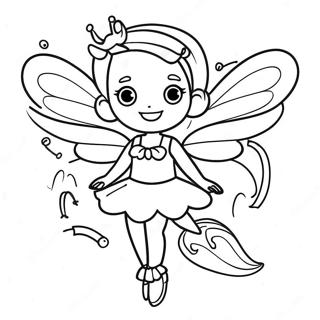 Sparkling Fairy With Glittering Wings Coloring Page 8204-2043